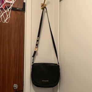 Michael Kors Hamilton Messenger Leather Crossbody Convertible Black Bag